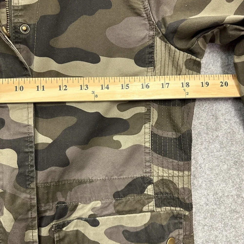 Love Tree Jacket Womens M Utility Military Style Camo Full‎ Zip Snap Pockets